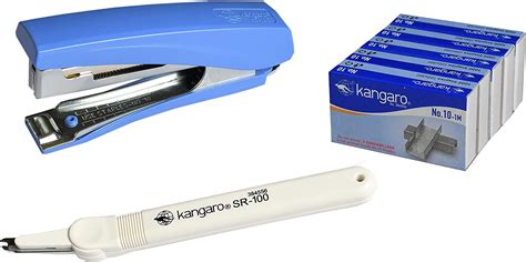 Kangaro Hd10 D Stapler Blue Pin Remover White And 5 Packets Of Staples