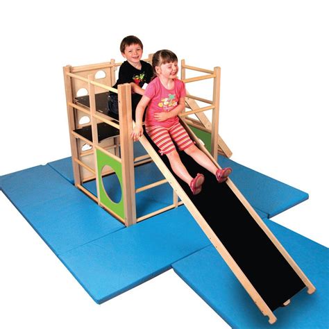 Wooden Indoor Climbing Frame With Ladder And Slide Indoor Climbing