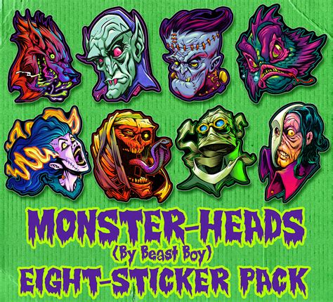 Monster Heads Beast Boy Sticker Pack · Beastwreck Stuff · Online