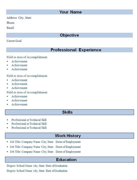 Professional Simple Resume Amp Cv Format Ats Friendly Resume Template