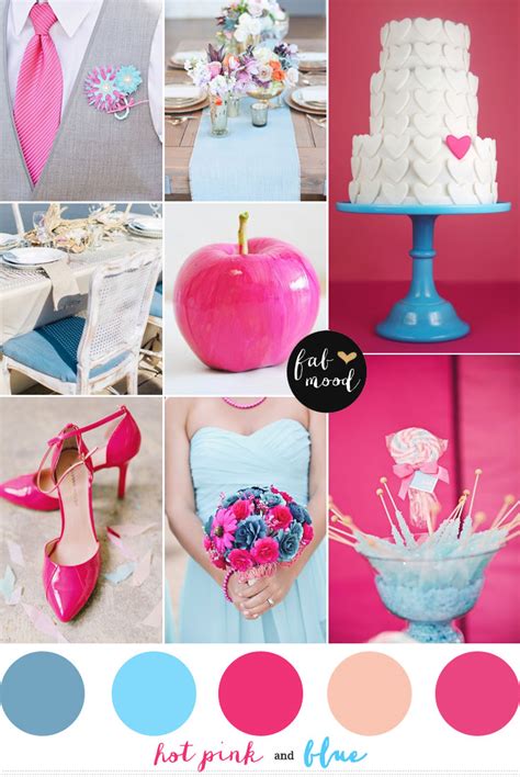 Blue And Hot Pink Wedding Colors
