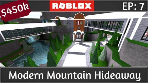Roblox Bloxburg Modern Mountain Hideaway Speed Build Youtube