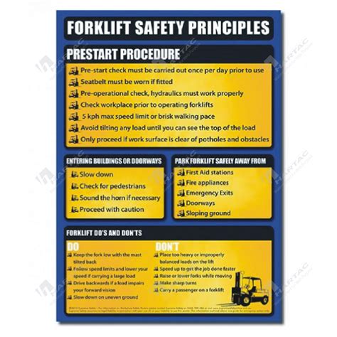Hs11385 Forklift Safety Principles Laminated Poster 300mm X 420mm