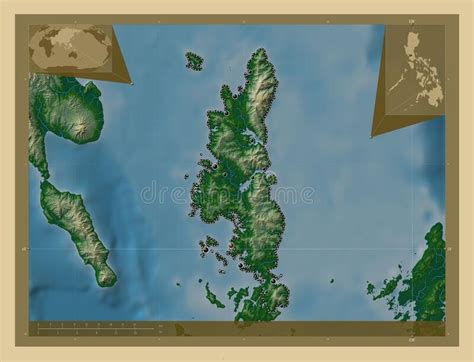 Dinagat Islands Philippines Physical Major Cities Stock Illustration