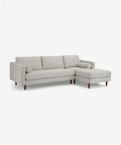 Scott Seater Right Hand Facing Chaise End Corner Sofa Ivory Weave MADE Com Sofa Design