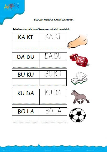 Belajar Menulis Kalimat Untuk Anak Tk