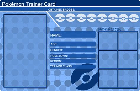 Pokemon Trainer Card Template Blue By Khfant On Deviantart