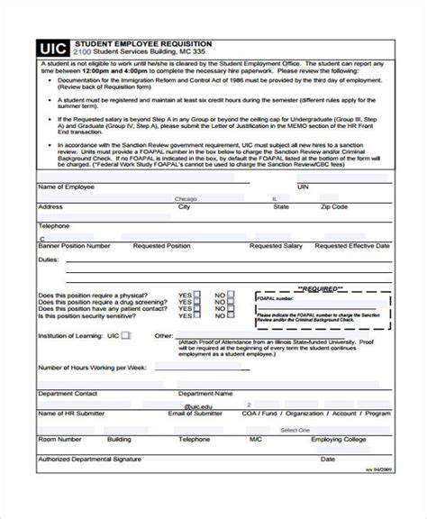 Free 83 Requisition Forms In Pdf