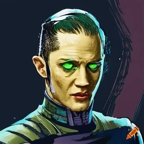 Cartoon Art Of Young Tom Hardy As Romulan Praetor Shinzon On Craiyon