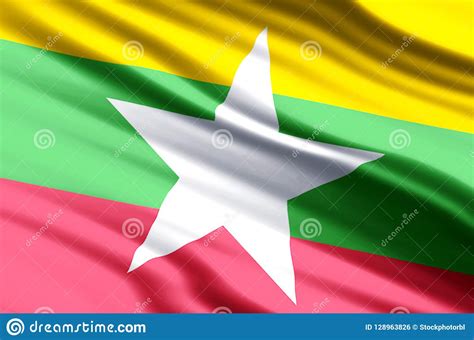 Myanmar flag illustration stock illustration. Illustration of closeup ...