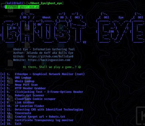 How To Install Ghost Eye Tool In Kali Linux Geeksforgeeks