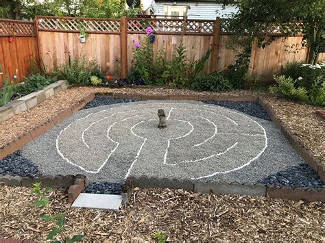 Labyrinth Yard Transformation Backyard Labyrinth