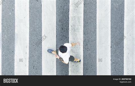 Top View Man Walk Image And Photo Free Trial Bigstock