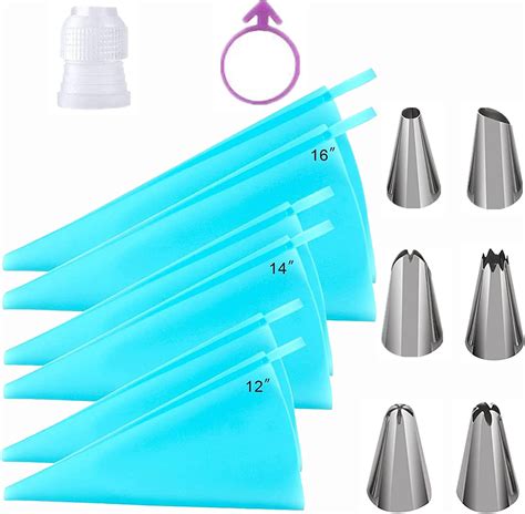 24pcs Reusable Piping Bags And Tips Sets Silicone Pastry Bags Cream Icing Bags Tips