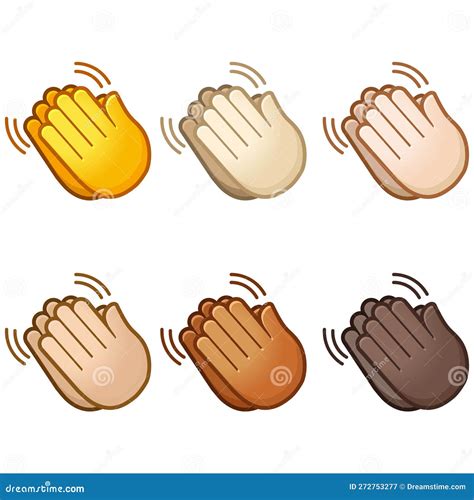 Different Mood Emoji Emotional Clap Applause Emoji Hand Set Of Various