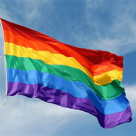 Gay Friendly Rainbow Flag Banners Pro Lesbian Gay Pride Lgbt Flag Polyester Colorful Rainbow