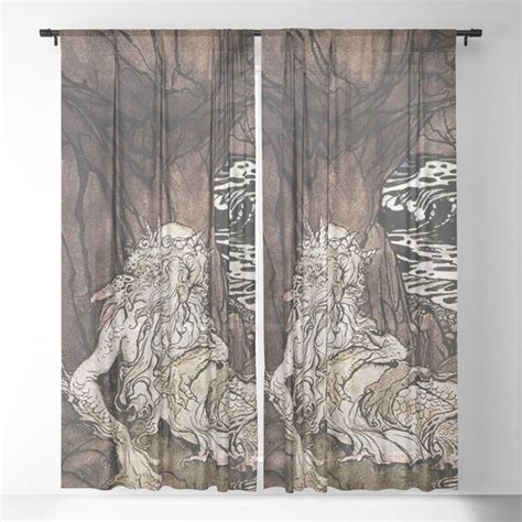 A Crowned Merman By Arthur Rackham Sheer Curtain By Patricia Society6
