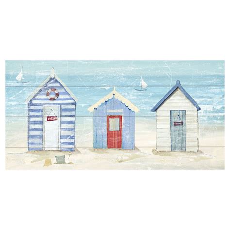 Arthouse Urban Beach Huts Canvas Print 30x60cm Peinture De Voilier