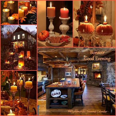 A Collage Of Photos With Candles And Pumpkins In Them Including An Old