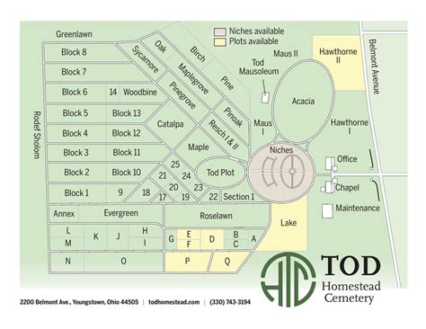 Cemetery Layout Tod Homestead Cemetery Affordable Burial Cremation