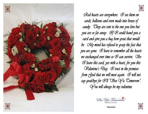 Valentines Day Memorial Card And Holder Set Memorial Cards Valentine