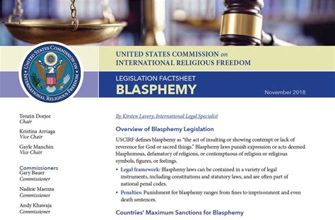 Legislation Factsheet On Blasphemy Uscirf