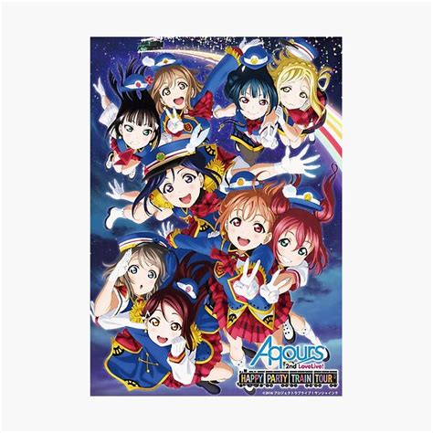 Happy Party Train Aqours Poster Photographic Print By Flarethevulpix Redbubble