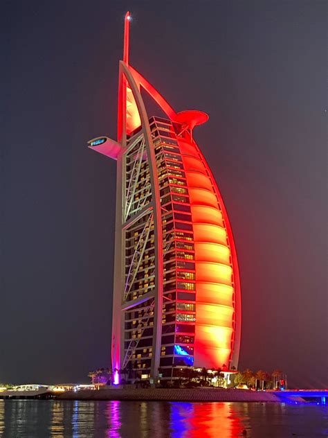 Download Burj Al Arab Orange Light Wallpaper