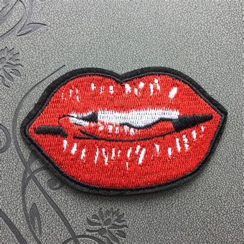 Tongue Lips Embroidered Iron On Patches Sew On Patches Iron On