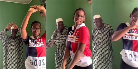 granddaughter stirs reactions as she makes grandpa join viral dance