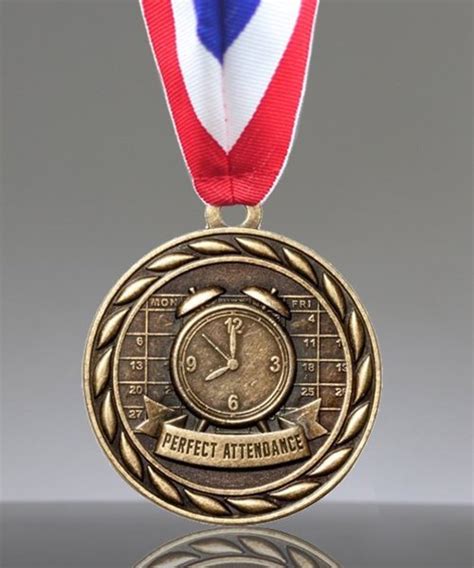 Picture Of Perfect Attendance Academic Medal