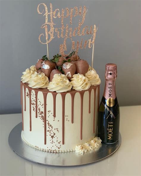 This Cake Screams Luxury With Chocolate Covered Strawberries Piped With