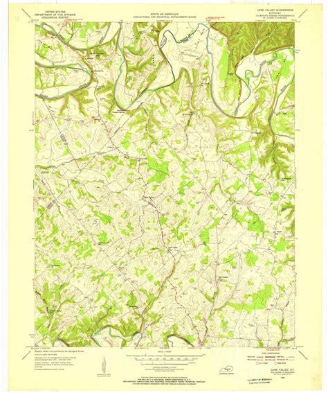 1953 Cane Valley Ky Kentucky Usgs Topographic Map Historic Pictoric