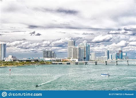 Miami Cityscape Metropolis At Cloudy Sky Image Of Miami Cityscape