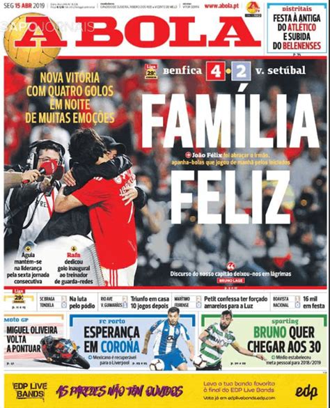As Capas Dos Jornais Desportivos Desta Segunda Feira MAISFUTEBOL