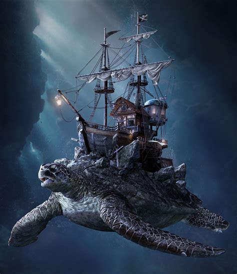 Artstation Monster Turtle Ship Jeongmin Lee Fantasy Creatures Art