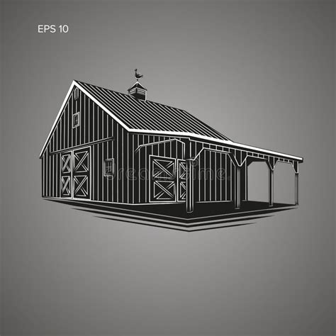 Wooden Barn Vector Illustration Stock Vector Illustration Of Barns