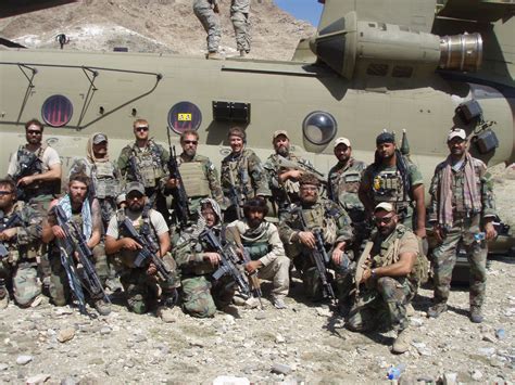 Us Sof Forces Outside A Chinook Afghanistan Pre 2014 R