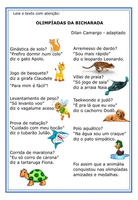 ano Sequência didática língua portuguesa Leitura interpretação e produção de texto