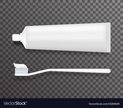 Toothbrush And Tube Of Toothpaste Template Vector Image