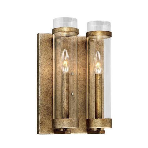 Ashleigh 2 light wall sconce. Unbranded Milan Collection: 2-Light Vintage Gold Wall ...