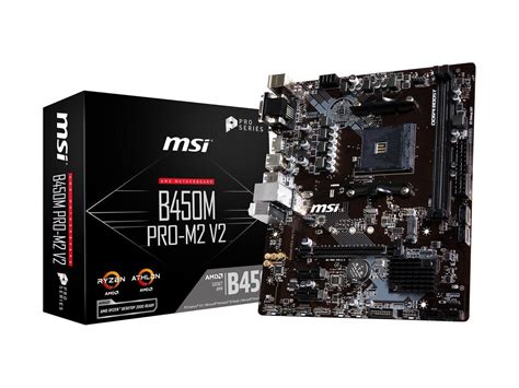 Msi Pro B450m Pro M2 V2 Am4 Micro Atx Amd Motherboard Neweggca