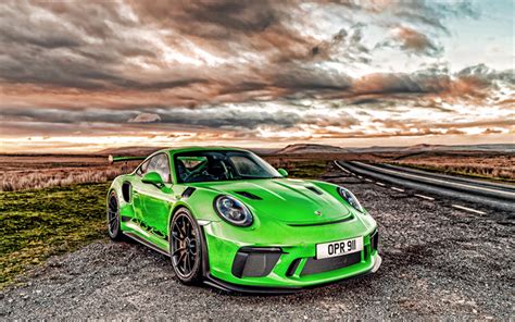 Download Wallpapers 4k Porsche 911 Gt3 Rs Hdr 2019 Cars Green