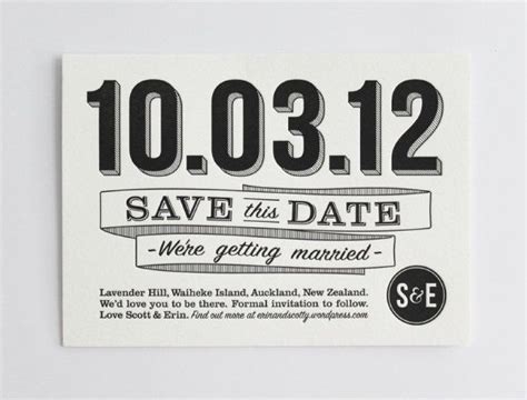 Modern Typography Save The Dates By Nz