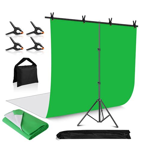 Mskira White Green Screen Backdrop With Stand 65x65ft Portable T