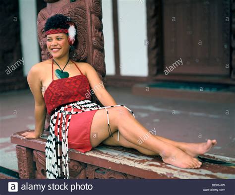 Maori Woman North Island New Zealand Artist Adina Tovy Stock Photo Royalty Free Image