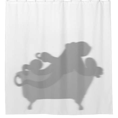 Octopus In Tub Bathroom Funny Shadow Silhouette Shower Curtain Zazzle