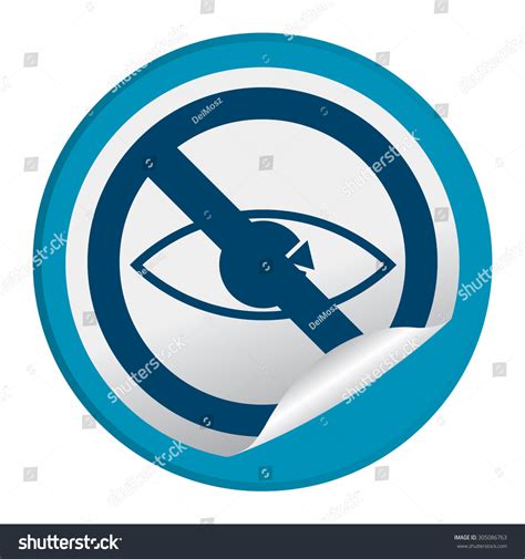 Blue Circle No Peeping Prohibited Sign Infographics