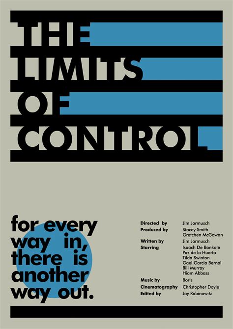 The Limits Of Control poster concept - Fonts In Use