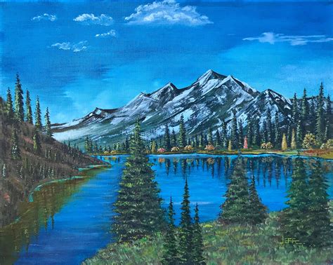 Original Oil Painting Mountain And Lake Painting Nature Oil Etsy
